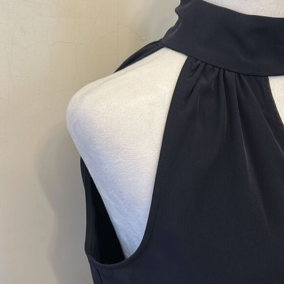 S&D Diya Halter Navy Split Back Blouse Size S New - Picture 4 of 11